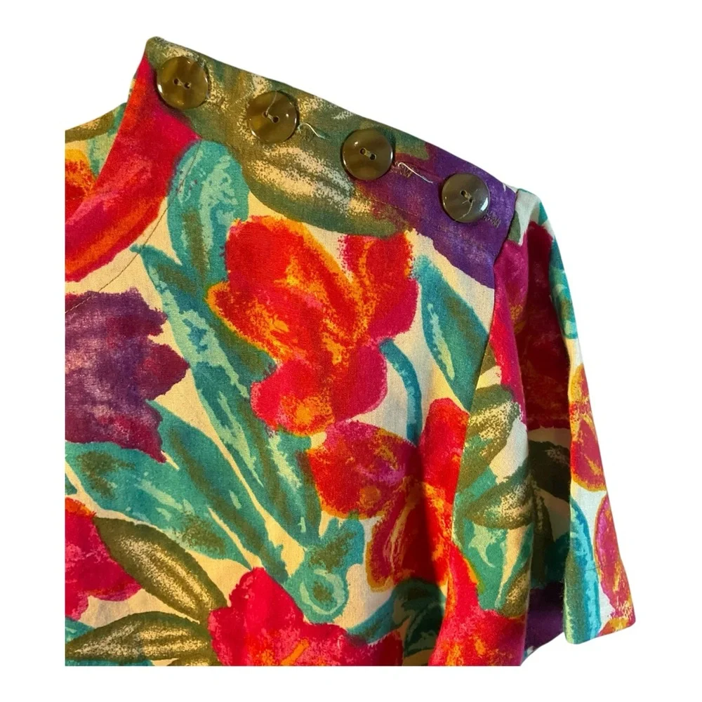 Cristin Stevens Women’s Vintage Multicolor Floral Top and Shorts Set Size M - Picture 4 of 15